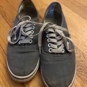 lightly worn gray vans sneakers